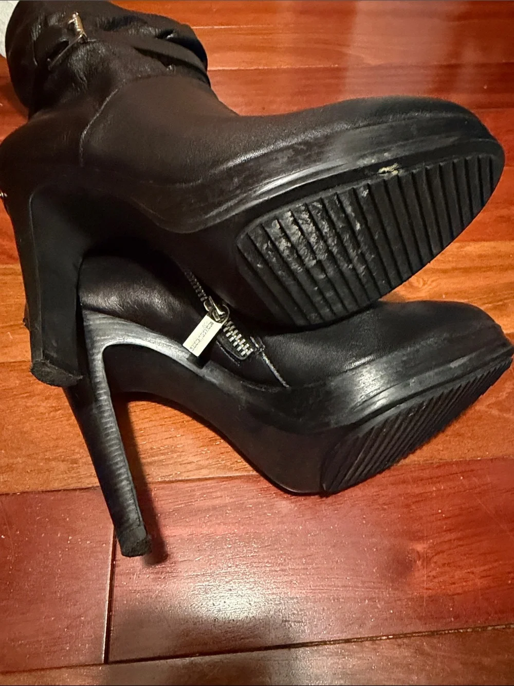 Michael kors Black Women's High-Heel Ankle Boots with Buckle